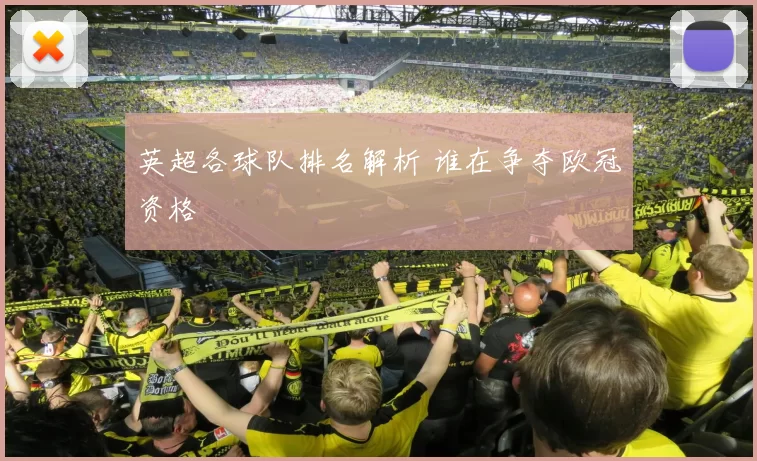 英超各球队排名解析 谁在争夺欧冠资格